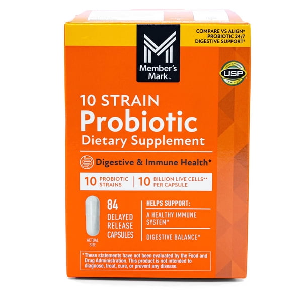 Member's Mark 10 Strain Probiotic Capsules, 84 ct. - Samsclub.com