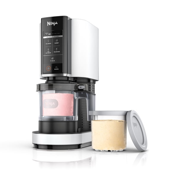 Ninja CREAMi Ice Cream Maker, White, 5 One-Touch Programs, (2) 16oz Pints with Storage Lids