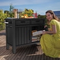 thumbnail image 9 of Keter Outdoor Grill Table, Buffet, Entertainment and Storage Cabinet w/ Drawers, Graphite Gray, 9 of 13