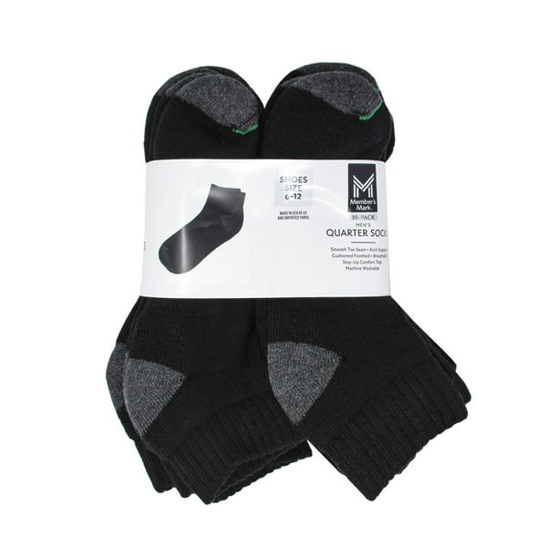 Member's Mark 10-Pack Cotton Quarter Sock - Samsclub.com