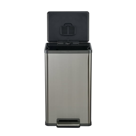 Simpli-Magic 50 Liter / 13.2 Gallon Step Trash Can with Soft-Close Lid, Hands-Free Foot Pedal, Built-In Odor Filter, Smudge Resistant Finish for Kitchen, Office, Dorm, Multiple Colors