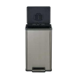 Simpli-Magic 50 Liter / 13.2 Gallon Step Trash Can with Soft-Close Lid, Hands-Free Foot Pedal, Built-In Odor Filter, Smudge Resistant Finish for Kitchen, Office, Dorm, Multiple Colors