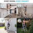 thumbnail image 4 of Simpli-Magic 4-Step Folding Ladder, White, ANSI Type III Certified, Lightweight Steel Step Stool with Extra-Wide Anti-Slip Steps and Locking Mechanism for Home, Office, Kitchen, Garage, 4 of 5
