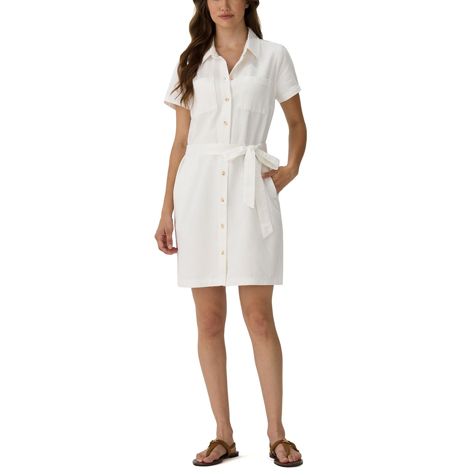 Frye Women's Belted Denim Mini Dress (Ivory,Medium)