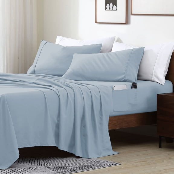Swift Home Smart Sheet Set With 8" Side Storage Pockets, Assorted Sizes