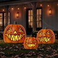 thumbnail image 1 of Member's Mark Pre-Lit Flickering Jack-O-Lanterns, Set of 3, 1 of 7