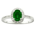 thumbnail image 1 of Oval Cut Gemstone and 0.15 CT. T.W. Halo Diamond Ring in 14K Gold, 1 of 5
