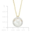 thumbnail image 4 of Freshwater Cultured Pearl Pendant with 0.11 CT. T.W. Diamonds in 14K Gold, 4 of 6