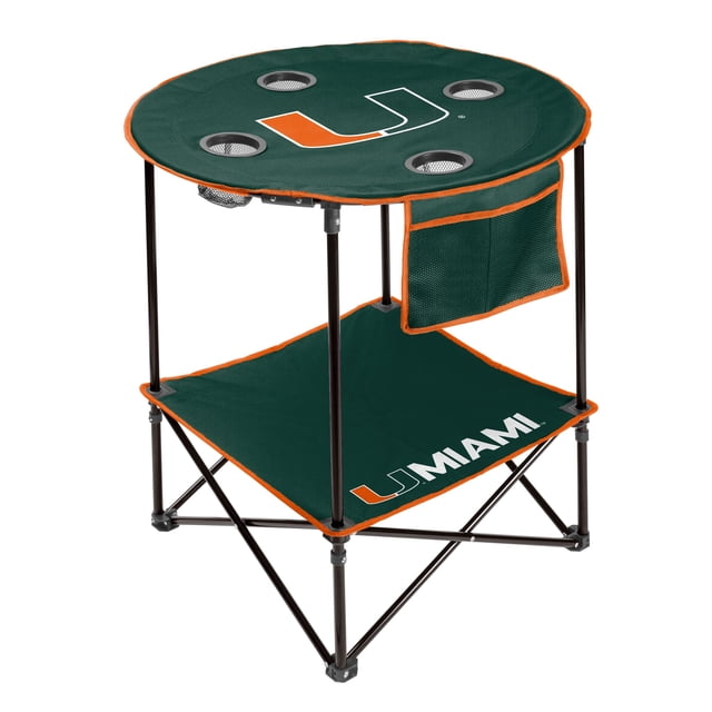 Logo Brands NCAA 27.6" Round Tailgate Table with Shelf