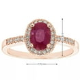 thumbnail image 5 of Oval Cut Gemstone and 0.15 CT. T.W. Halo Diamond Ring in 14K Gold, 5 of 6