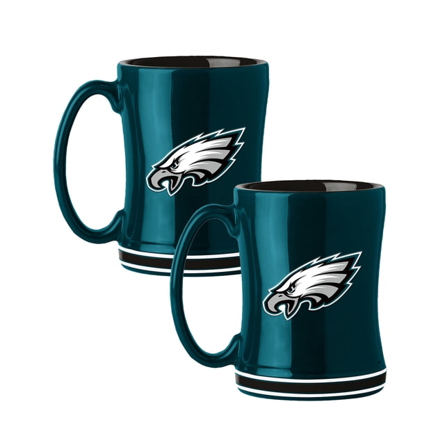 Logo Brands Philadelphia Eagles 14oz Relief Mug Set