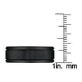 thumbnail image 3 of 8mm Black Textured Mens Band in Tungsten, 3 of 5