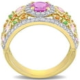 thumbnail image 5 of Multi-Color Sapphire & 0.45 CT. T.W. Diamond Ring in 14K Gold, 5 of 8