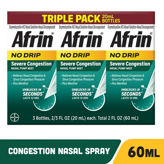Afrin No-Drip Severe Congestion Nasal Spray 20 ml./pk., 3 pk.