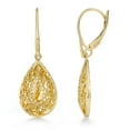 thumbnail image 3 of Diamond Cut Teardrop Lever Earrings in 14K Gold, 3 of 4