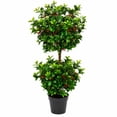 thumbnail image 1 of Artificial 4' Holly Berry Double Ball Topiary in Black Grower's Pot, 1 of 6