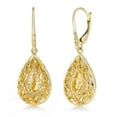 thumbnail image 2 of Diamond Cut Teardrop Lever Earrings in 14K Gold, 2 of 4