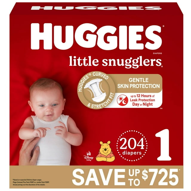 Huggies Little Snugglers Baby Diapers, Sizes Newborn-2