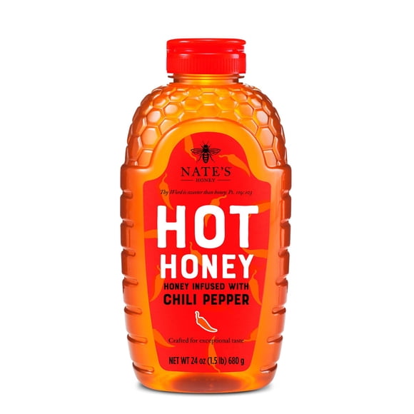 Nate's Honey 100% Pure Hot Honey with Habanero Chili Peppers, 24 oz.