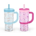 thumbnail image 1 of Ello Oasis 14oz Stainless Steel Kids Tumbler with Handle, 100% Leakproof, 2-Pack, 1 of 5