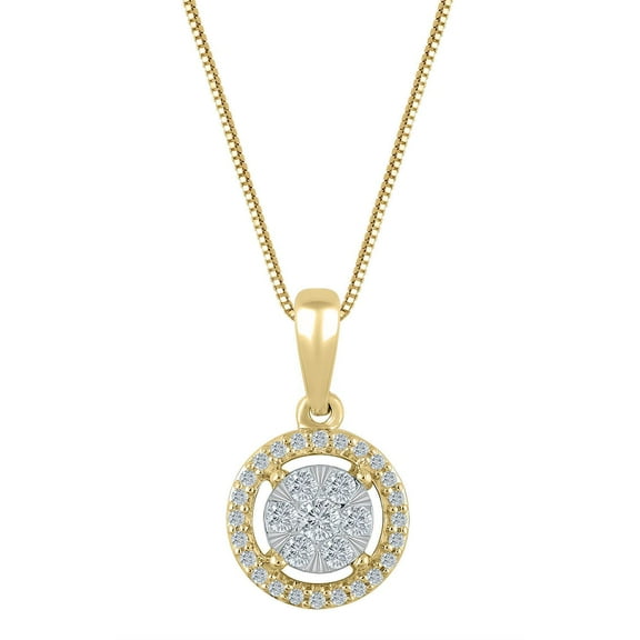 0.23 CT. T.W. Round Cut Diamond Pendant Necklace in 14k Gold