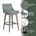 thumbnail image 5 of HH2 Home Upholstered Tapered Back Wood Adjustable Height Swivel Bar Stool, 5 of 19