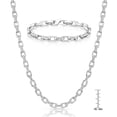 thumbnail image 5 of Spartan Lab White Sapphire Necklace Bracelet Set Stainless Steel, 5 of 5