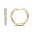 thumbnail image 2 of Round Cut In and Out Diamond Hoop Earrings in 14K Gold, 2 of 7