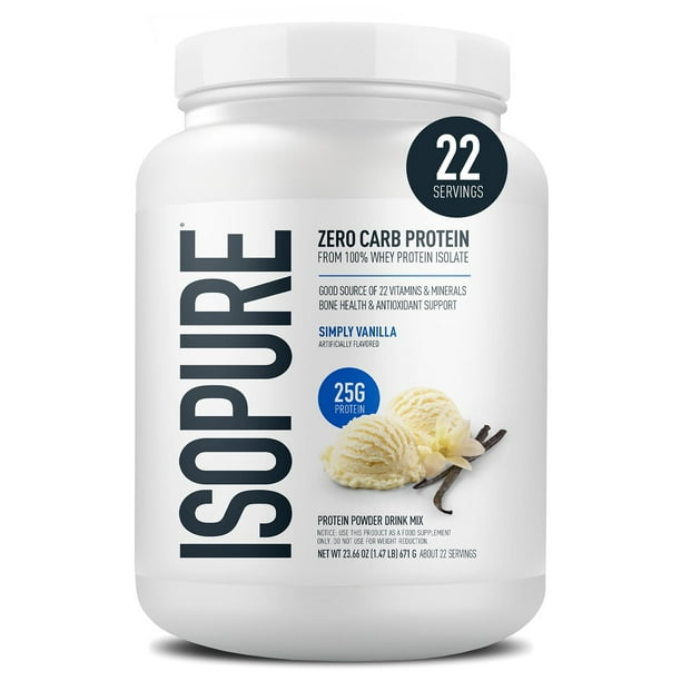 Isopure Zero Carb Whey Protein Isolate Powder, Simply Vanilla