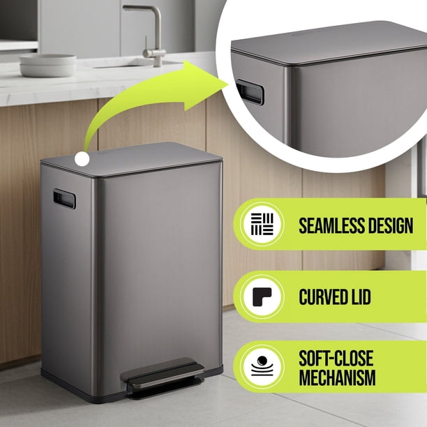 Simpli-Magic 16 Gallon (60L) Infinity Edge Step Trash Can