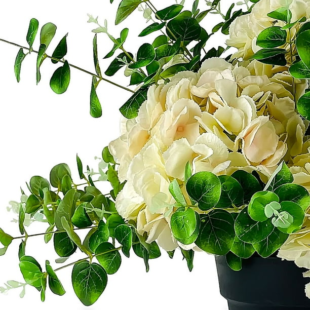 LCG Sales Artificial 28' Hydrangea and Eucalyptus Mix in Plastic Pot