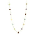 thumbnail image 1 of Multi Gemstone Station Necklace in 14K Gold, 1 of 7
