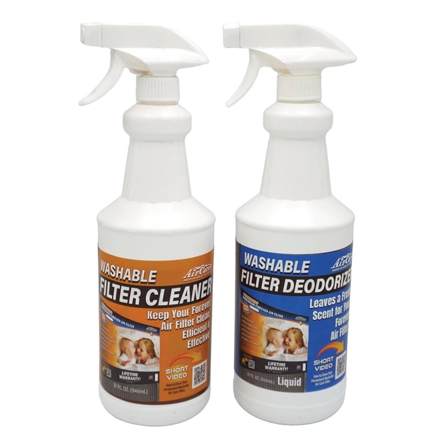 Air-Care Premium Washable Air Filter Cleaner & Deodorizer Combo Pack, 2/ 32 oz. Spray