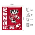 thumbnail image 3 of Logo Brands Wisconsin Badgers 60"x70" Super Plush Blanket, 3 of 6