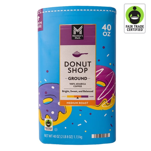Member's Mark Medium Roast Ground Coffee, Donut Shop, 40 oz.