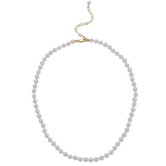 Children's 12" w/2" Extender 4-4.5mm Cultured Freshwater Pearl Necklace in 14K Gold