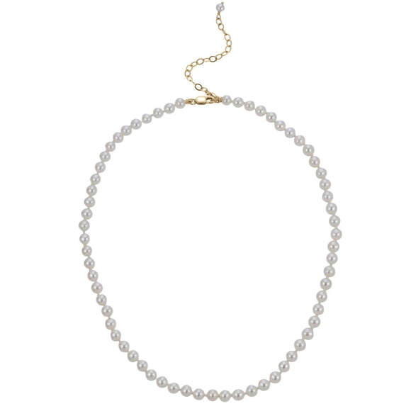 Children's 12" w/2" Extender 4-4.5mm Cultured Freshwater Pearl Necklace in 14K Gold