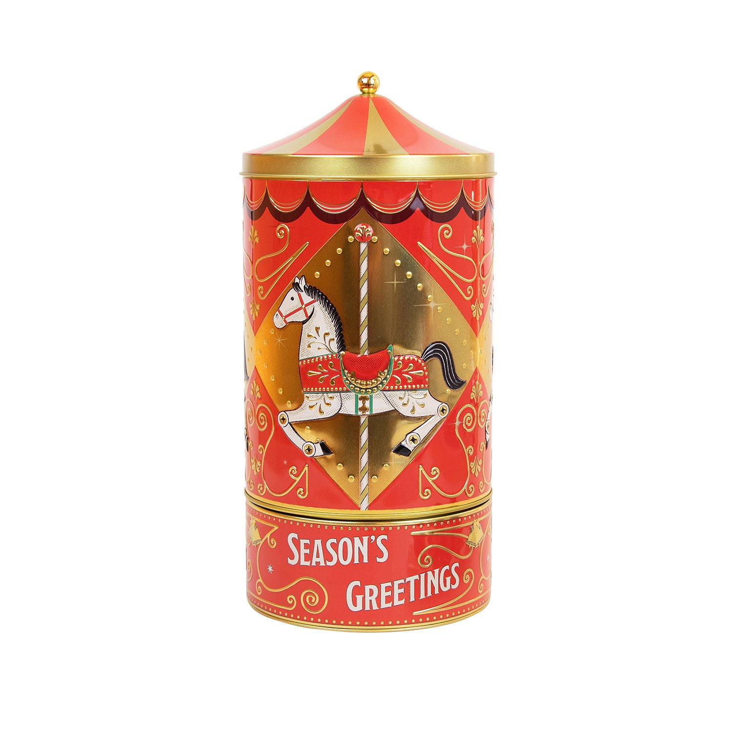 Musical Rotating Carousel Tin with Belgian Chocolate Pearls