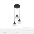 thumbnail image 5 of Hunter Cypress Grove Glass 3 Light Pendant Light Fixture, Round Cluster and Linear Cluster, 5 of 9
