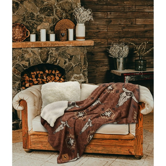 Yellowstone Silk Touch Sherpa Reverse Throw, 60" x 70"