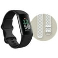 thumbnail image 1 of Fitbit Charge 6 Small Fitness Watch, Black Aluminum Case with Obsidian & Frost White Bands, 1 of 9