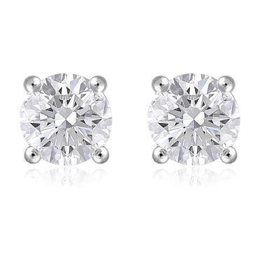 Lab Created Round Cut Diamond Stud Earrings