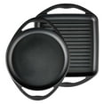 thumbnail image 2 of Tramontina Pre-Seasoned Cast Iron Grill and Griddle Set, 2-Pack, 2 of 7
