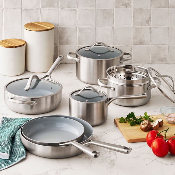 Member's Mark 11-Piece Modern Tri-Ply Cookware Set with Ceramic Coating