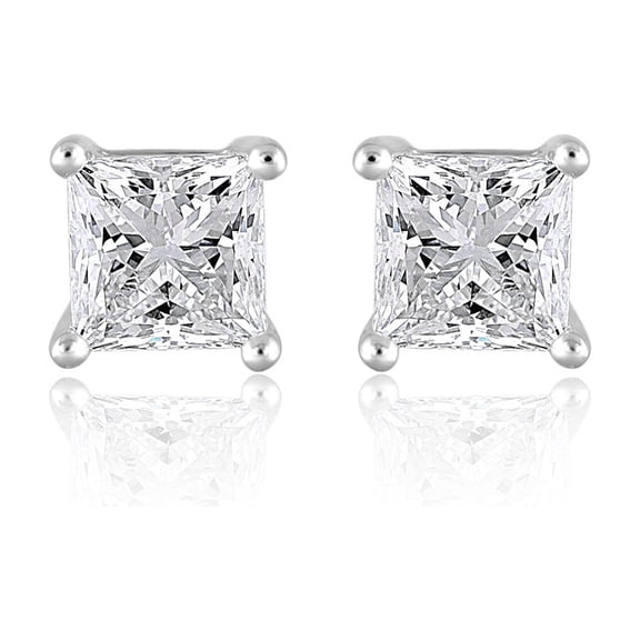 Lab Created 2.00 CT. T.W. Fancy Cut Diamond Stud Earrings in 18K Gold