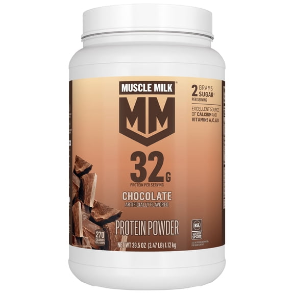 Muscle Milk Genuine 32g Whey Protein Powder, Chocolate 2.47 lbs.