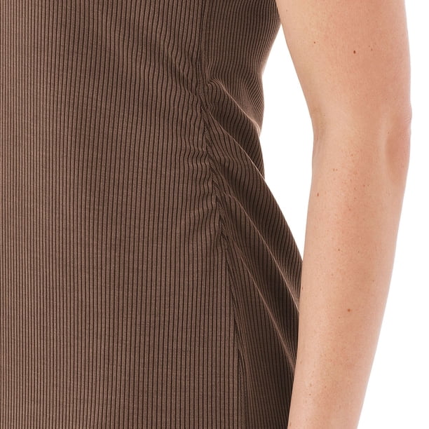 brown fitted tank dress Jersey Tank Dress with Pockets for Tall Women in Clay Brown XL / Tall / Clay Brown