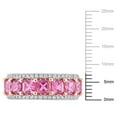 thumbnail image 3 of Princess Cut Gemstone & Diamond Eternity Ring in 14K Gold, 3 of 7