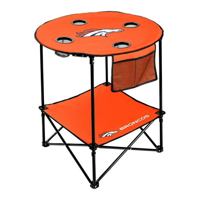 NFL 27.6" Round Tailgate Table with Shelf