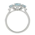 thumbnail image 4 of 8X6MM Oval Aquamarine Ring with Diamonds in 14K Gold, 4 of 6